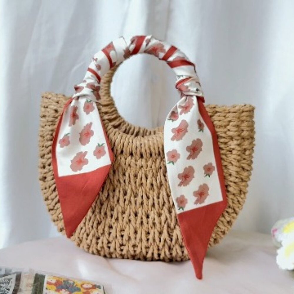 Simulated Silk Scarf Set Versatile Lightweight Ac… - image 8